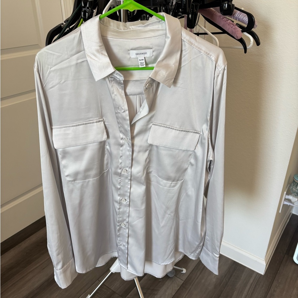 Equipment White Casual Button Down Shirt